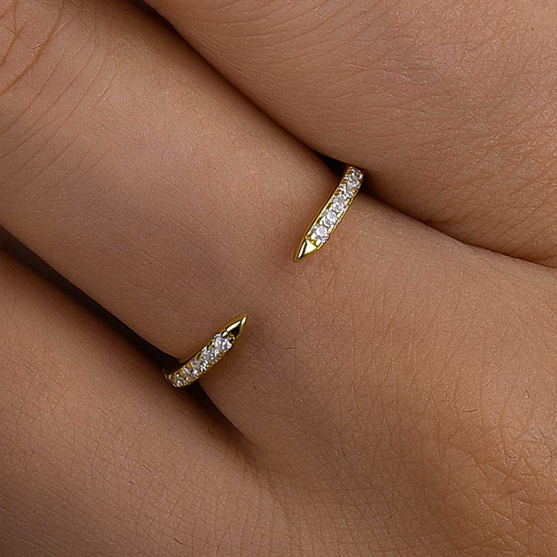 DSC-2217-1 S925 Maxine Unique Yellow Gold Open Wedding Band In Sterling Silver - Image 1