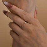 S925 Maxine Unique Yellow Gold Open Wedding Band In Sterling Silver - Image 3
