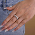 S925 Maxine Gorgeous Radiant Cut Women's Wedding Band - Image 4