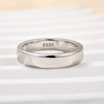 S925 Maxine Classic Yellow Gold Wide Wedding Band - Image 5