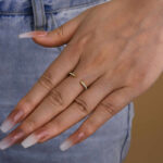 S925 Maxine Unique Yellow Gold Open Wedding Band In Sterling Silver - Image 2