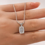 S925 3.5Ct Lovely Emerald Cut Necklace - Image 5