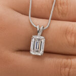 S925 3.5Ct Lovely Emerald Cut Necklace - Image 4