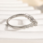 S925 Stunning Chic Thin V Shaped Stacking Wedding Band In Sterling Silver - Image 6