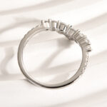 S925 Stunning Chic Thin V Shaped Stacking Wedding Band In Sterling Silver - Image 7
