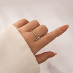 S925 Moissanite 1.2 Ct Round Cut Yellow Gold Anniversary Ring - Image 2