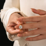 S925 Moissanite 4.0 Ct Solitaire Round Cut Yellow Gold Promise Ring - Image 3