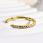 S925 Maxine Unique Yellow Gold Open Wedding Band In Sterling Silver - Image 5