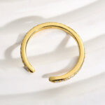 S925 Maxine Unique Yellow Gold Open Wedding Band In Sterling Silver - Image 6