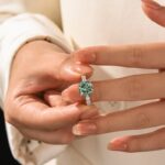 S925 Moissanite 4.0Ct Green Round Cut White Gold & Yellow Gold Engagement Ring - Image 3