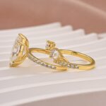 S925 Unique 4.0Ct Marquise Cut Insert Wedding Ring Set For Women in Sterling Silver - Image 12