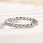 S925 Maxine Moissanite 0.5 Ct Round Cut Pave Wedding Band - Image 3