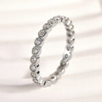 S925 Maxine Moissanite 0.5 Ct Round Cut Pave Wedding Band - Image 4