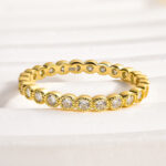 S925 Maxine Moissanite 0.5 Ct Round Cut Pave Wedding Band - Image 9