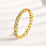 S925 Maxine Moissanite 0.5 Ct Round Cut Pave Wedding Band - Image 10
