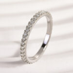 S925 Sterling Silver Classic Full Eternity Thin Wedding Band For Women - Image 3