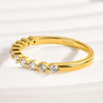 S925 Maxine Moissanite Round Cut Half Eternity Thin Women's Wedding Band In Sterling Silver - Image 6