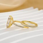 S925 4.0Ct Marquise Cut Wedding Ring Set Travel Ring With Classic Wedding Band - Image 5
