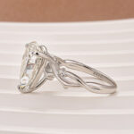 S925 4.0Ct Pear Cut Twisted Willow Ring White Gold Moissanite Diamond Ring - Image 5