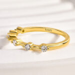 S925 Maxine Moissanite 0.2 Ct Round Cut Women's Wedding Band - Image 11
