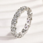 S925 Maxine Moissanite 2.5 Ct Round Cut Full Wedding Band for Women - Image 4