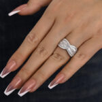 S925 Stunning Cross Emerald Cut Women's Wedding Band - Image 3