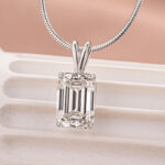 S925 3.5Ct Lovely Emerald Cut Necklace - Image 7