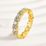 S925 Elegant Round Cut Full Wedding Band for Women In Sterling Silver - Image 8