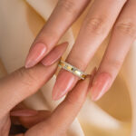 S925 Gorgeous Yellow Gold Wide Women's Wedding Band In Sterling Silver - Image 2