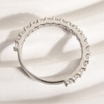S925 Elegant Round Cut Half Eternity Wedding Band In Sterling Silver - Image 6
