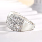 S925 Stunning Cross Emerald Cut Women's Wedding Band - Image 6