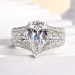 S925 Unique 3 Prong 3.0Ct Pear Cut Engagement Ring - Image 4