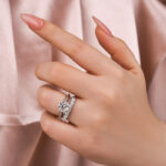 S925 Moissanite 2.0 Carat Round Cut Wedding Ring Set For Women - Image 3