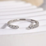 S925 Unique Yellow Gold Open Wedding Band In Sterling Silver - Image 7