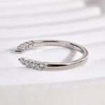S925 Unique Yellow Gold Open Wedding Band In Sterling Silver - Image 12