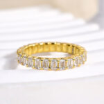 S925 Maxine Unique Emerald Cut Women's Wedding Band - Image 6