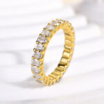 S925 Maxine Unique Emerald Cut Women's Wedding Band - Image 8