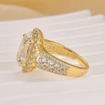 S925 4.0Ct Halo Oval Cut Split Shank Engagement Ring Promise Ring For Her - Image 4
