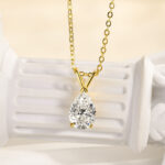 S925 1.5 Carat Moissanite Pear Cut Pendant Necklace In Sterling Silver - Image 3