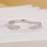 S925 0.7Ct Classic Open Wedding Band In Sterling Silver - Image 7