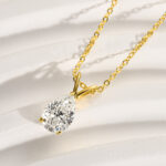 S925 1.5 Carat Moissanite Pear Cut Pendant Necklace In Sterling Silver - Image 4