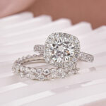 S925 Moissanite 2.0Ct Halo Round Cut White Gold Promise Ring With Round Cut & Marquise Cut Anniversary Ring - Image 5