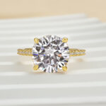 S925 Luxurious Round Cut 4 Prong Engagement Ring For Women In Sterling Silver - Image 9