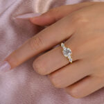 S925 Maxine Moissanite 2.0 Carat Cushion Cut Five Stone Engagement Ring In Sterling Silver - Image 4
