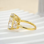 S925 Luxurious Radiant Cut Three Stone Women's Engagement Ring In Sterling Silver - Image 4