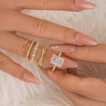 S925 4PC 4.5Ct Radiant Cut Wedding Ring Set With Classic Wedding Bands - Image 4