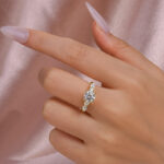 S925 Maxine Moissanite 2.0 Carat Cushion Cut Five Stone Engagement Ring In Sterling Silver - Image 3