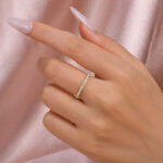S925 Maxine Moissanite 0.5 Ct Full Eternity Thin Wedding Band For Women - Image 9