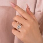 S925 Moissanite Hidden Halo 4.0Ct Cushion Cut White Gold Engagement Ring - Image 3