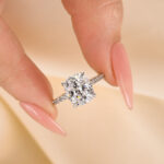 S925 3.0 Carat Cushion Cut White Sapphire Women's Engagement Ring In Sterling Silver